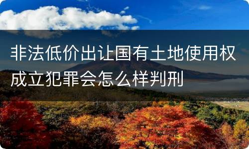 非法低价出让国有土地使用权成立犯罪会怎么样判刑
