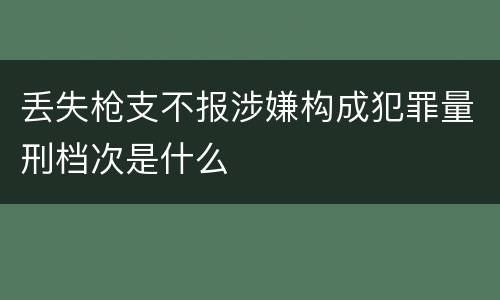 丢失枪支不报涉嫌构成犯罪量刑档次是什么
