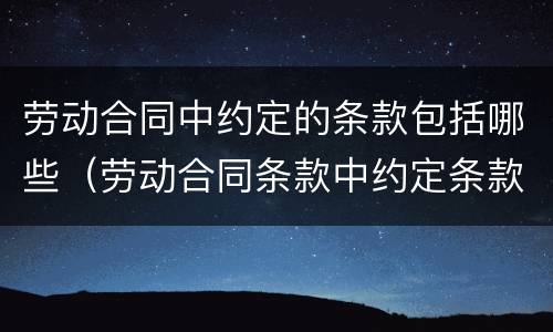 劳动合同中约定的条款包括哪些（劳动合同条款中约定条款有哪些）