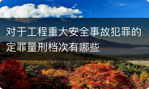 对于工程重大安全事故犯罪的定罪量刑档次有哪些