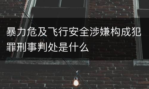 暴力危及飞行安全涉嫌构成犯罪刑事判处是什么