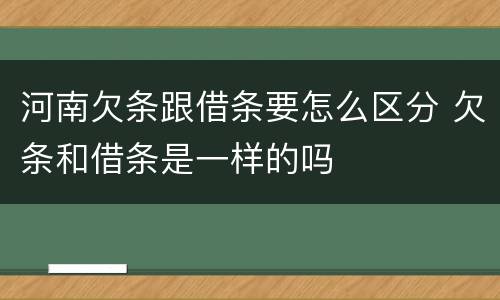 河南欠条跟借条要怎么区分 欠条和借条是一样的吗