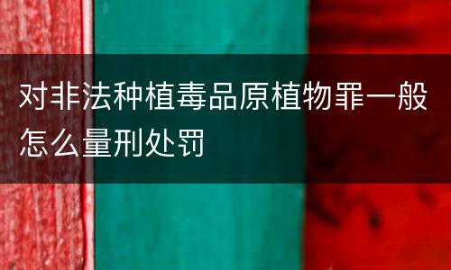 对非法种植毒品原植物罪一般怎么量刑处罚