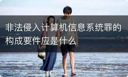 非法侵入计算机信息系统罪的构成要件应是什么