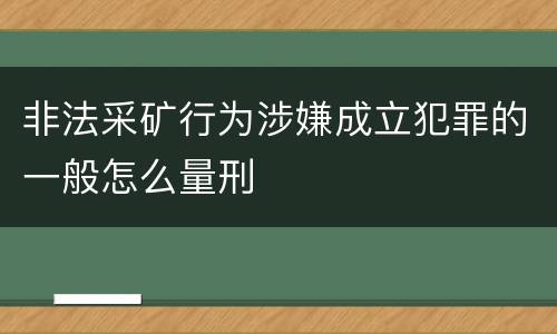 非法采矿行为涉嫌成立犯罪的一般怎么量刑