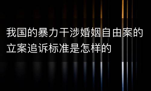 我国的暴力干涉婚姻自由案的立案追诉标准是怎样的