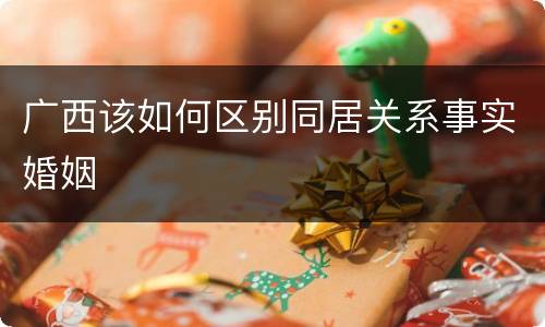 广西该如何区别同居关系事实婚姻