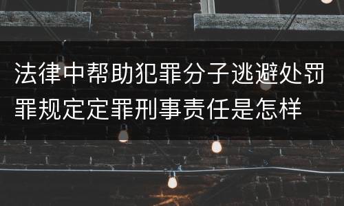 法律中帮助犯罪分子逃避处罚罪规定定罪刑事责任是怎样