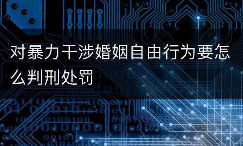 对暴力干涉婚姻自由行为要怎么判刑处罚