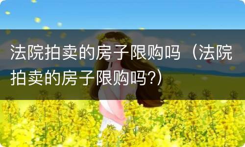 法院拍卖的房子限购吗（法院拍卖的房子限购吗?）