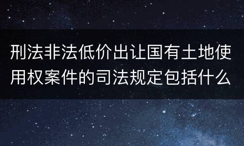 刑法非法低价出让国有土地使用权案件的司法规定包括什么重要内容