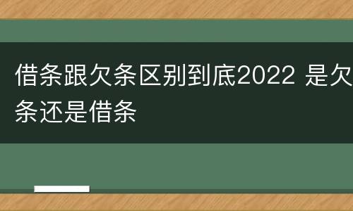 借条跟欠条区别到底2022 是欠条还是借条