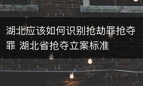湖北应该如何识别抢劫罪抢夺罪 湖北省抢夺立案标准