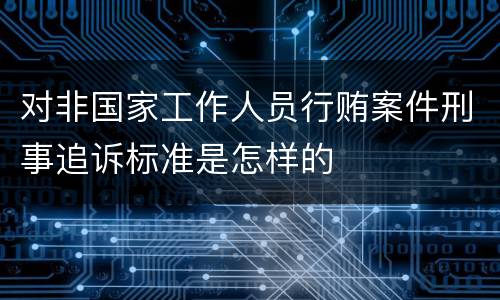 对非国家工作人员行贿案件刑事追诉标准是怎样的