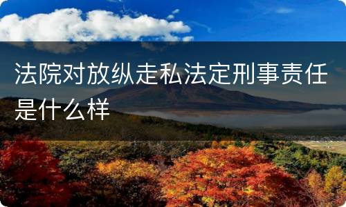 法院对放纵走私法定刑事责任是什么样