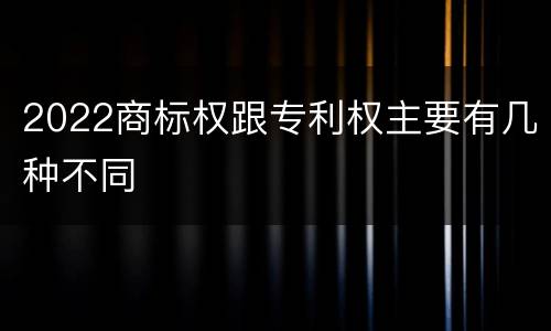 2022商标权跟专利权主要有几种不同