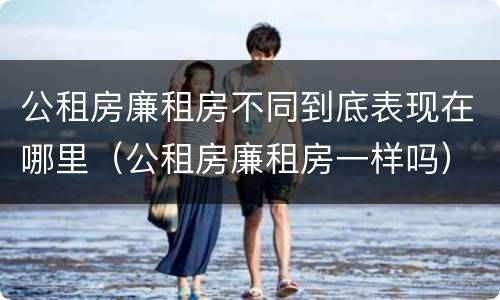 公租房廉租房不同到底表现在哪里（公租房廉租房一样吗）