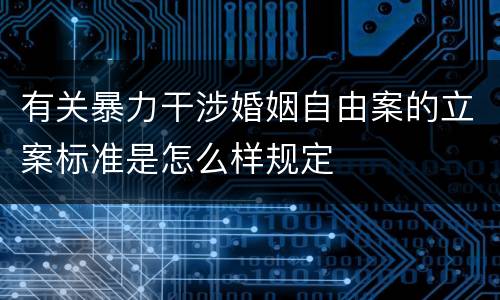 有关暴力干涉婚姻自由案的立案标准是怎么样规定