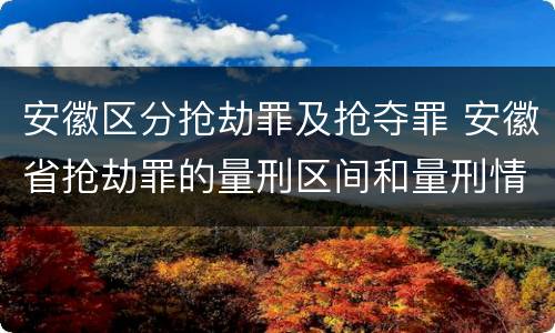 安徽区分抢劫罪及抢夺罪 安徽省抢劫罪的量刑区间和量刑情节