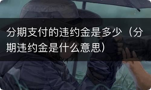 分期支付的违约金是多少（分期违约金是什么意思）