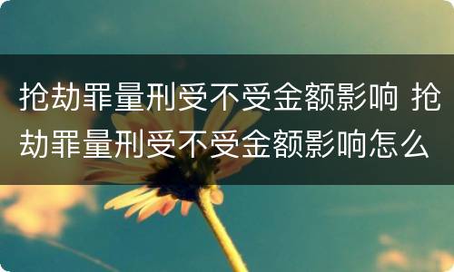 抢劫罪量刑受不受金额影响 抢劫罪量刑受不受金额影响怎么判