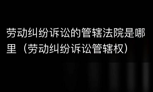 劳动纠纷诉讼的管辖法院是哪里（劳动纠纷诉讼管辖权）