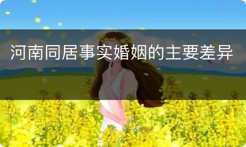 河南同居事实婚姻的主要差异