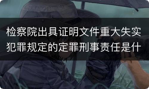 检察院出具证明文件重大失实犯罪规定的定罪刑事责任是什么