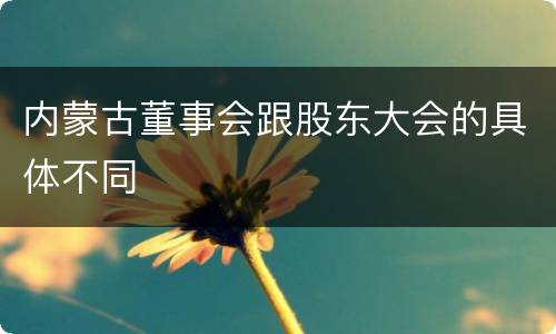 内蒙古董事会跟股东大会的具体不同