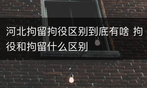 河北拘留拘役区别到底有啥 拘役和拘留什么区别