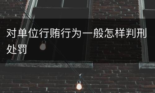 对单位行贿行为一般怎样判刑处罚