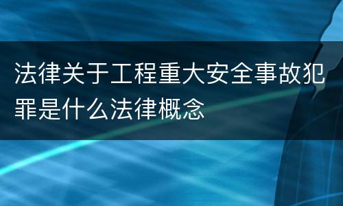 法律关于工程重大安全事故犯罪是什么法律概念