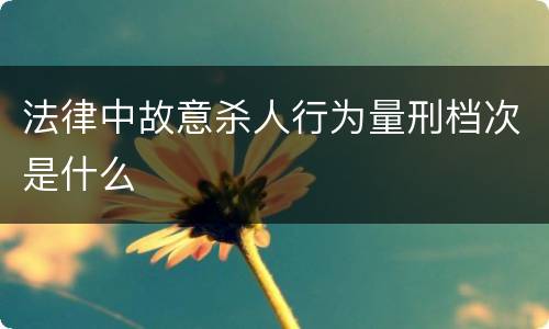 法律中故意杀人行为量刑档次是什么