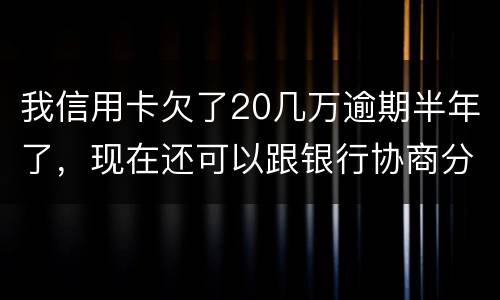 我信用卡欠了20几万逾期半年了，现在还可以跟银行协商分期还款吗吗