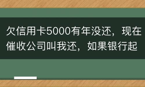 欠信用卡5000有年没还，现在催收公司叫我还，如果银行起诉我会坐牢吗