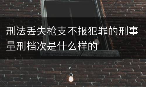 刑法丢失枪支不报犯罪的刑事量刑档次是什么样的
