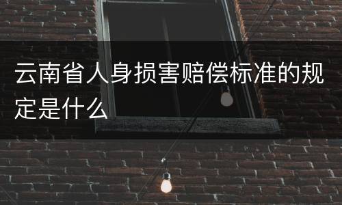 云南省人身损害赔偿标准的规定是什么