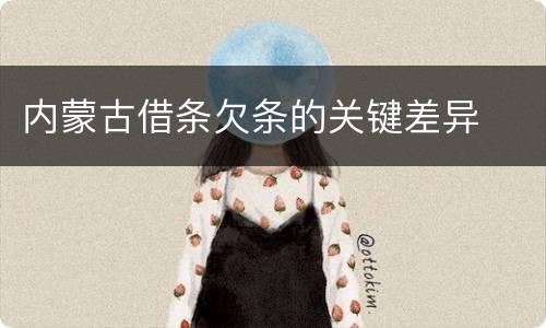 内蒙古借条欠条的关键差异
