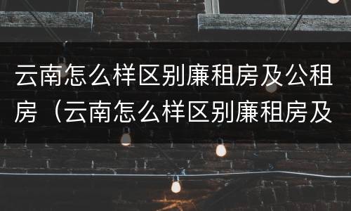 云南怎么样区别廉租房及公租房（云南怎么样区别廉租房及公租房呢）