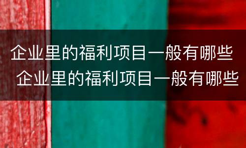 企业里的福利项目一般有哪些 企业里的福利项目一般有哪些内容