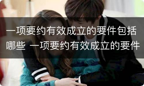 一项要约有效成立的要件包括哪些 一项要约有效成立的要件包括哪些内容