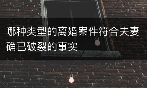 哪种类型的离婚案件符合夫妻确已破裂的事实