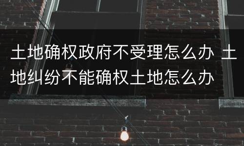 土地确权政府不受理怎么办 土地纠纷不能确权土地怎么办