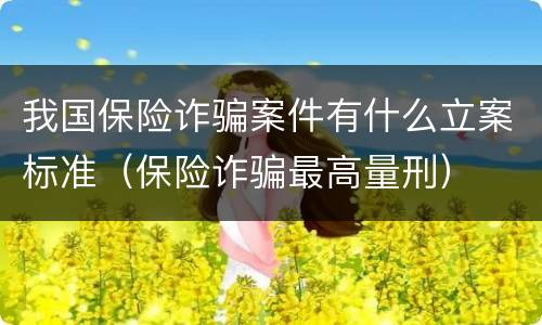 我国保险诈骗案件有什么立案标准（保险诈骗最高量刑）