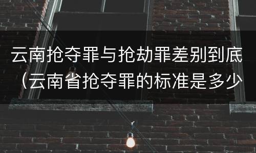云南抢夺罪与抢劫罪差别到底（云南省抢夺罪的标准是多少?）