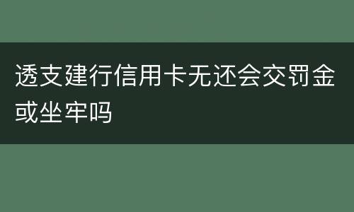 透支建行信用卡无还会交罚金或坐牢吗