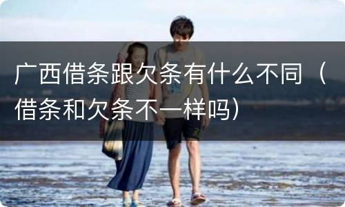 广西借条跟欠条有什么不同（借条和欠条不一样吗）