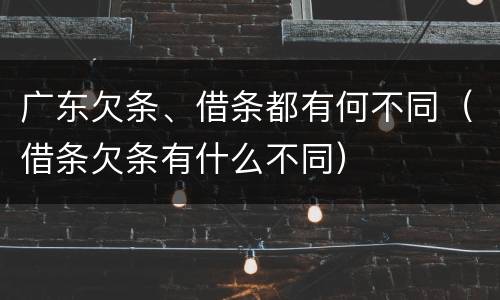 广东欠条、借条都有何不同（借条欠条有什么不同）