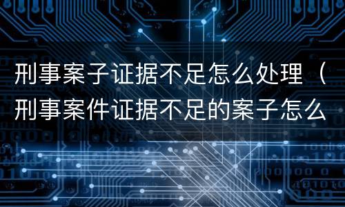 刑事案子证据不足怎么处理（刑事案件证据不足的案子怎么处理）