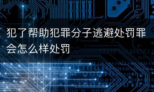犯了帮助犯罪分子逃避处罚罪会怎么样处罚
